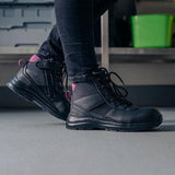 Womens 877 Zip Side Safety Boot Black Size 6 - Blundstone