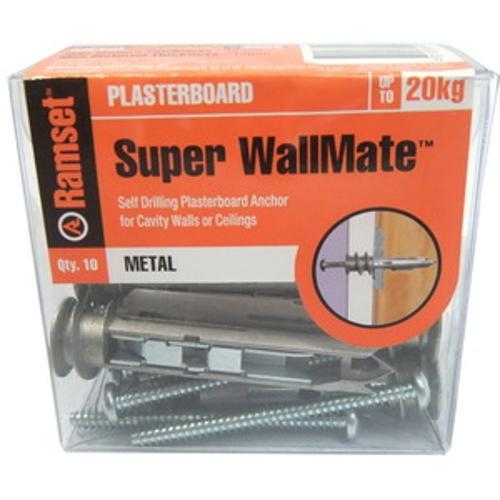 Togglemate Super Wallmate Plasterboard Anchor - Ramset 15mm ZP 10 Pack