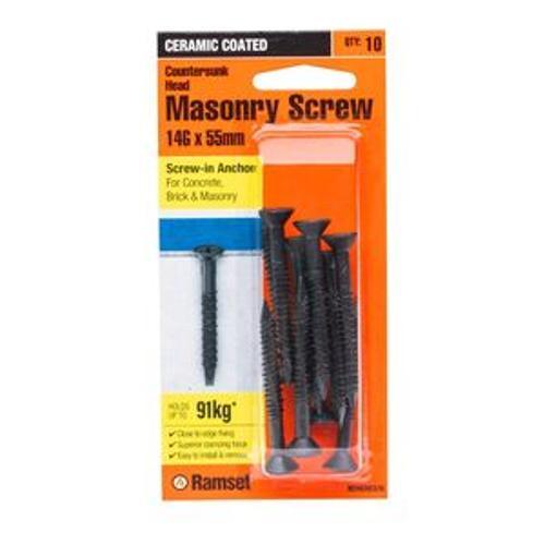 Masonry Ankascrew 14G 55mm Countersunk Black - Ramset