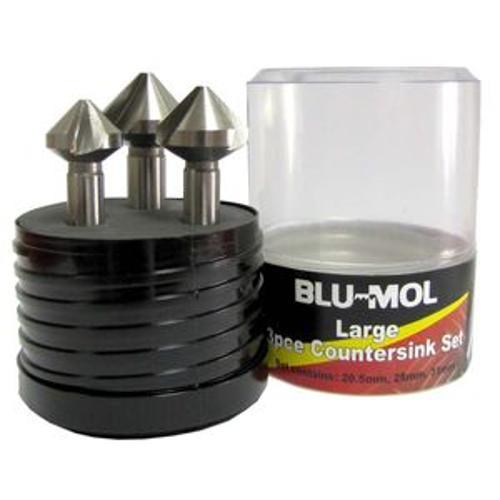 Countersink Set 90 Degree 3-Piece - Blu-Mol 20.5mm 25mm 31mm