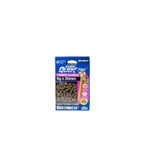 SureQuik Pro Wood Screw - Bremick 8G 20mm ZINC T20 200 Packet