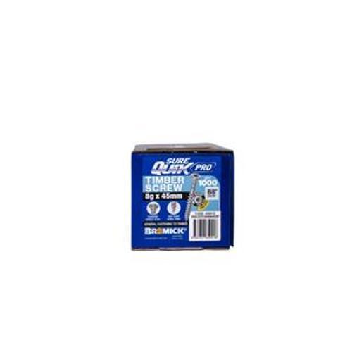 SureQuik Pro Wood Screw - Bremick 8G 45mm B8 T20 1000 Packet