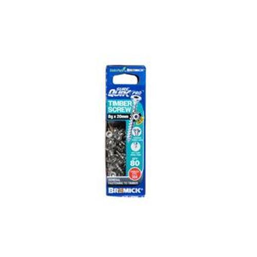 SureQuik Pro Wood Screw - Bremick 8G 20mm SS T304 T20 80 Packet