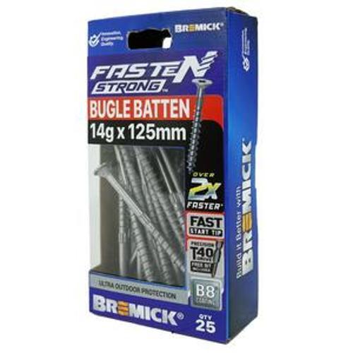 Fasten Strong Bugle Head Batten Screw B8 coated T40 inc. Driver Bit 14g 125m