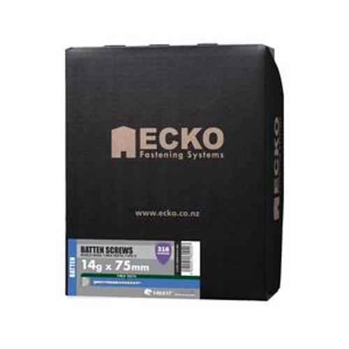 Batten Screw 75mm 14g 250 Pack Bugle Head T316 Stainless Steel - Ecko