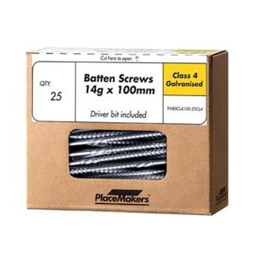 Batten Screw Bugle Head Hex Drive incl. driver bit Class 4 Galvanised 14g 100mm
