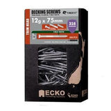 Decking Screws Trim Head T25 Torx Drive 12g 75mm Stainless Steel T316 250 Box