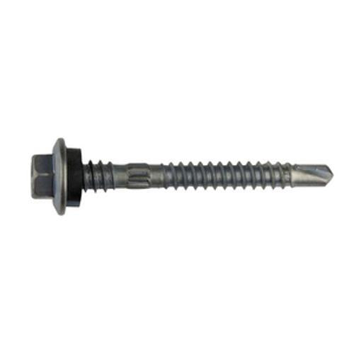 Top Grip Self Drilling Screw for Metal with Seal 12g x 55mm Hex Head B8 Coated