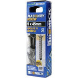 Masonry Screw Countersunk Head B8 T25 5 x - Bremick 45mm 25 Box