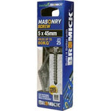 Masonry Screw HEX Head B8 T20 5 x - Bremick 45mm 25 Box