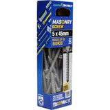 Masonry Screw HEX Head B8 T20 5 x - Bremick 45mm 25 Box