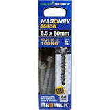 Masonry Screw HEX Head B8 T25 6.5 x - Bremick 60mm 12 Box