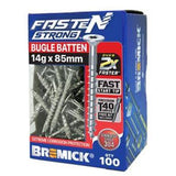 Fasten Strong Bugle Batten Screw Stainless Steel 304 T40 - Bremick 14g 85mm