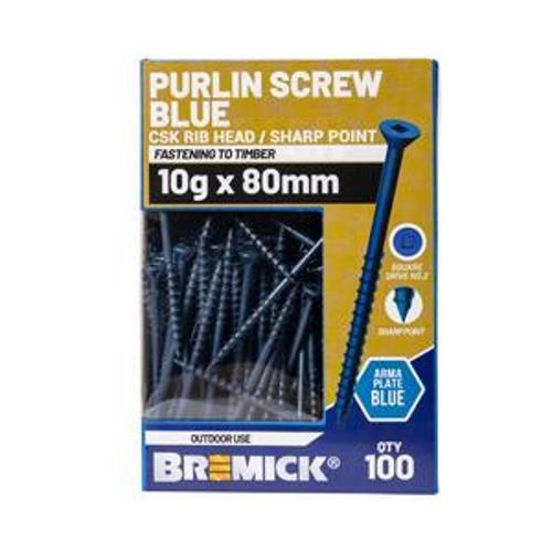 SureQuik Lumberfix Screw Countersunk Square Drive 10g 80mm Blue 100 Box