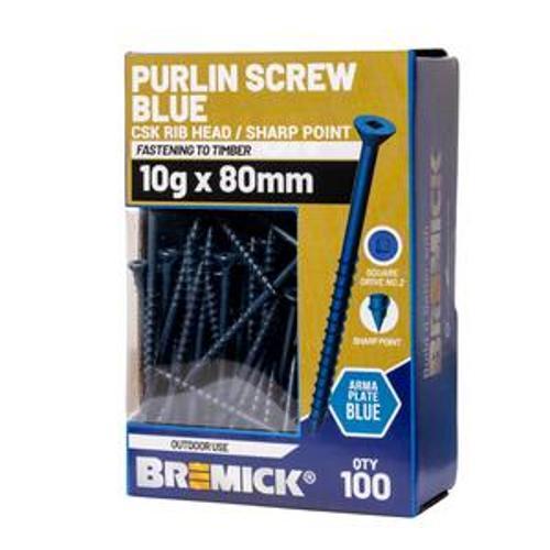 SureQuik Lumberfix Screw Countersunk Square Drive 10g 80mm Blue 100 Box