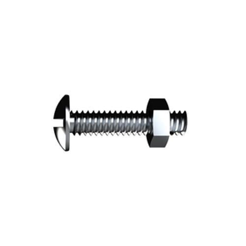 Machine Screw 1/4 Inch x 25mm Mushroom Head Slotted/Phillips Drive Zinc Plated