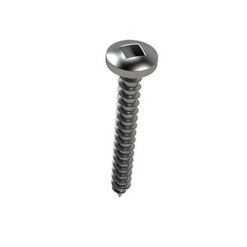 Self Tapping Screw 6gauge 25mm long Pan Head Square Drive T304 grade Stainless