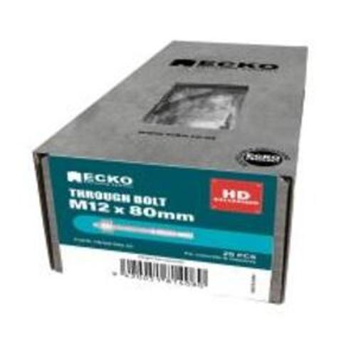 Through Bolt HD Galvanised M12 x 80mm Each