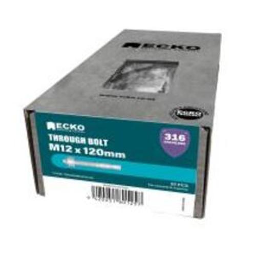Through Bolt SS316 M12 x 120mm Each