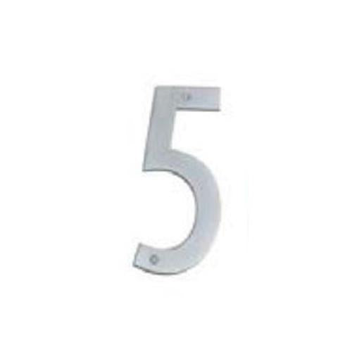 Modern Number 5 Satin Chrome - Elements Hardware 76mm