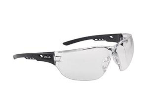 Ness Safety Glasses Black Temple AS/AF Clear Lens With Cord - Bolle