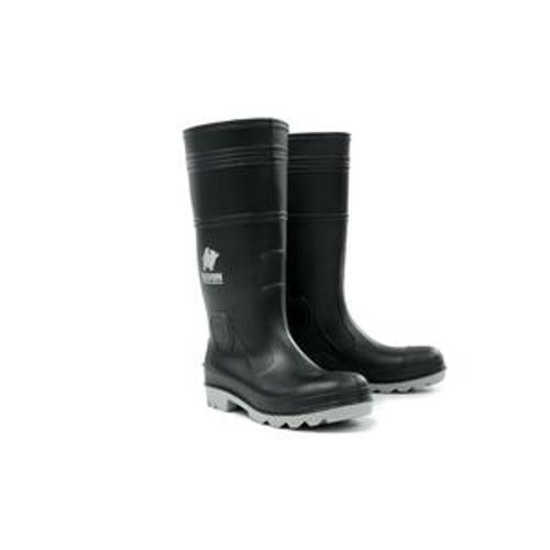 INCA PVC/Nitrile Safety Gumboot Black/Grey Size 12 - Bison