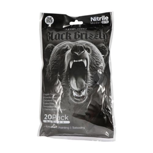 Black Grizzly Nitrile Disposable Gloves 20 Pack One Size - Lynn River