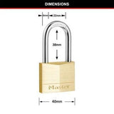 Padlock Brass Diamond Keyed - Master Lock 40mm Long