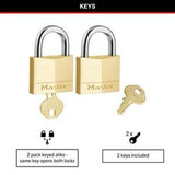 Padlock Brass Diamond Keyed - Master Lock 40mm 2 Pack