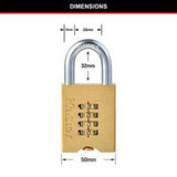 Padlock Combination Reset - Master Lock 50mm Solid Brass