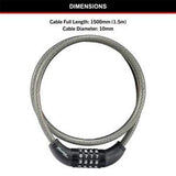 Cable Combo Lock 1.5m x 10mm - Master Lock
