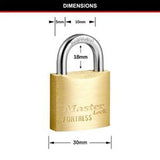 Fortress Keyed Padlock Solid Brass - Master Lock 30mm