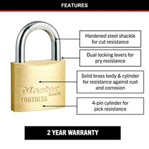 Fortress Keyed Padlock Solid Brass - Master Lock 40mm