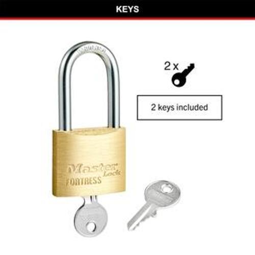 Fortress Keyed Padlock Solid Brass Long - Master Lock 40mm