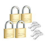 Fortress Keyed Padlock Solid Brass - Master Lock 40mm 4 Packet