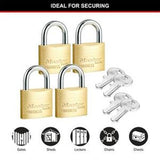 Fortress Keyed Padlock Solid Brass - Master Lock 40mm 4 Packet