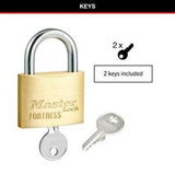 Fortress Keyed Padlock Solid Brass - Master Lock 50mm
