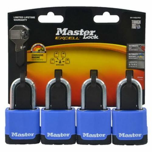 Magnum Excell Covered Padlock Laminated Steel - Master Lock 45mm 4 Packet