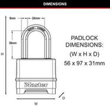 Combination Padlock - Master Lock 38mm Shackle
