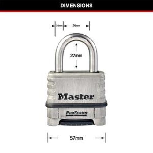 Combination Padlock Stainless Steel - Master Lock 57mm