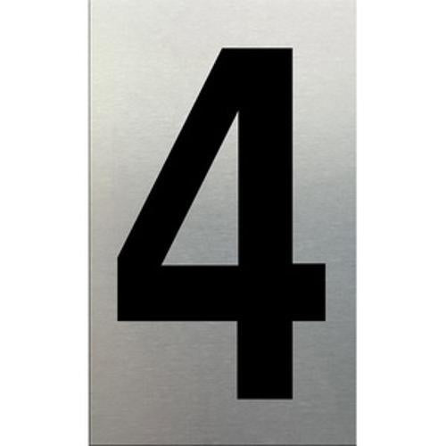 Self-Adhesive Aluminum Number 4 - Markit Graphics 50mm
