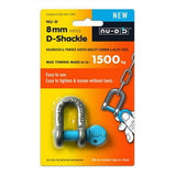 D Shackle Easy Open Key Galvanised Powder Coated - NU-D 8mm 1500kg