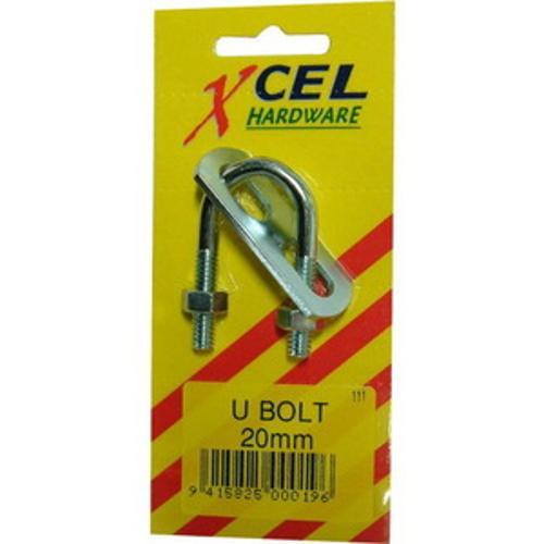 U Bolt Zinc Plated Carded - Xcel 65mm