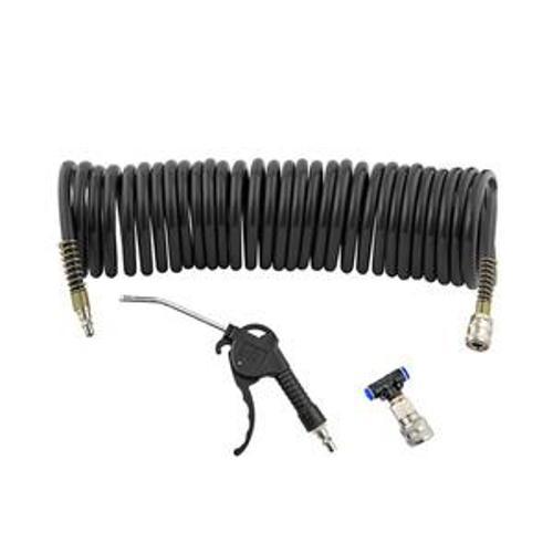 Air Hose / Blow Gun - Powerbuilt 5m Recoil 5 Piece Set
