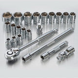 23 Piece Metric Socket Set 1/2 Inch Drive - POWERBUILT