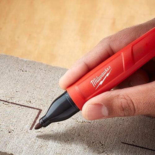 INKZALL Permanent Industrial Medium Tip Black Marker 2 Pack - Milwaukee