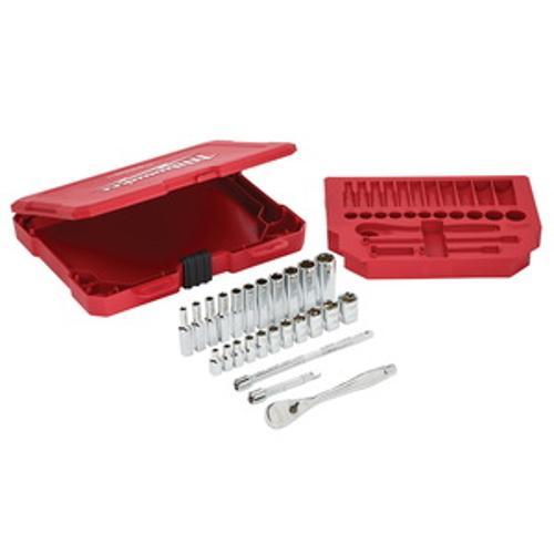 Ratchet and Socket 26 Piece Set - SAE 1/4 inch Drive - Milwaukee