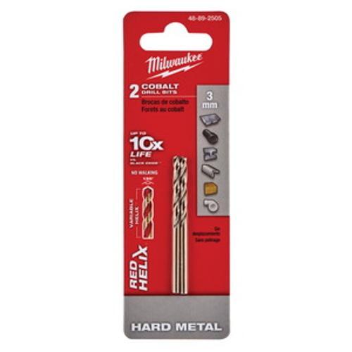 Red Helix 3 x 61mm Cobalt Drill Bit 2 pack - Milwaukee