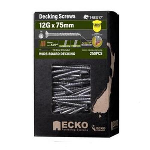 Decking Scvrew Bugle Head SS304 Wide-Board 12Gx75 - Ecko