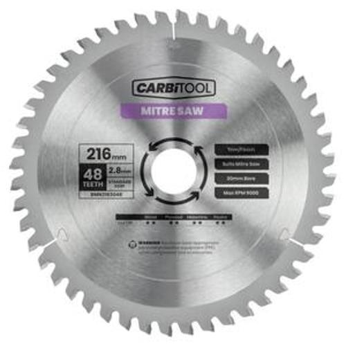 Circular Blade 60T Arbor 30mm Mitre Saw 216mm ATB Neg